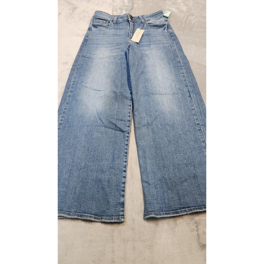 Just USA Womens Indigo Blue 30/10 Palmers Slim Double Button Wide Leg Jeans NWT - Picture 6 of 15